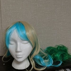 Blonde, Blue, Green wig